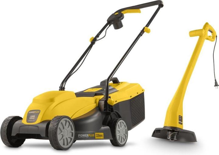 Produktbild Powerplus Gartengeräte-Set 1300W 320mm + Trimmer 250W (Netzbetrieb)