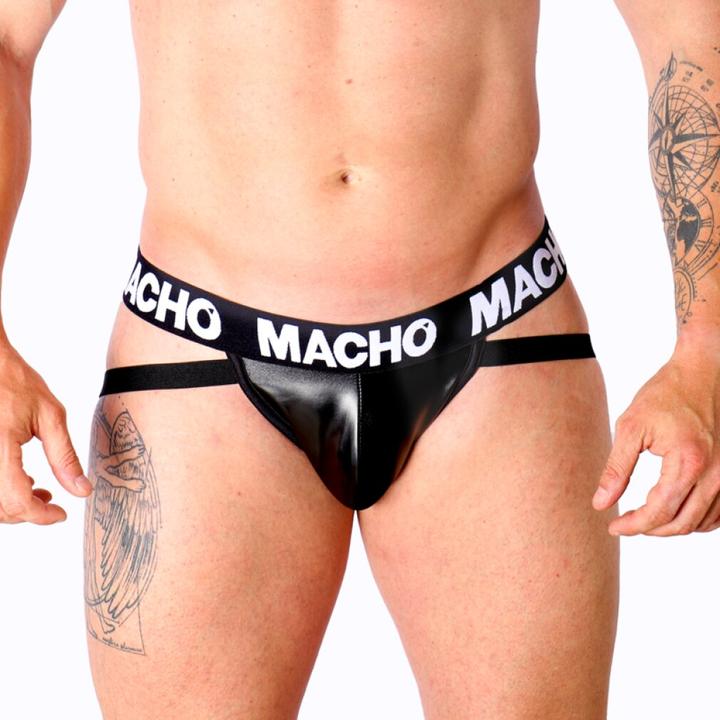 Actual product image Macho Underwear Macho - Mx25nc Jock Black Leather M (M)