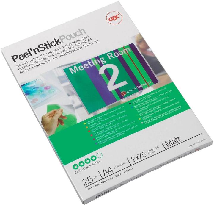 GBC PEEL'N STICK POUCH - matt (A4, 25 Stück, 75 µm)