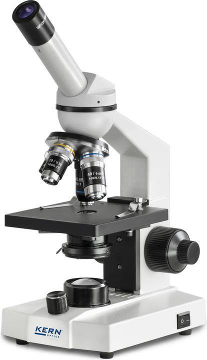 Kern Durchlichtmikroskop (Schule) Monokular Achromat 4/10/40: WF10x18: 0,5W LED
