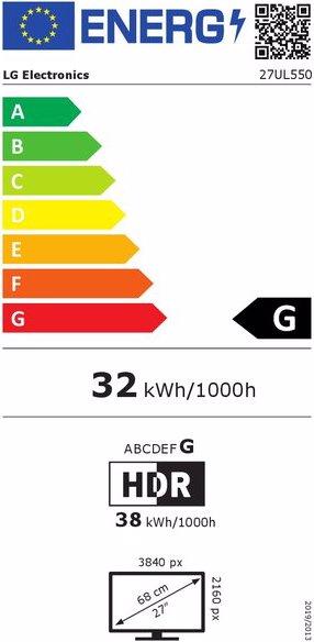 Etichetta energetica LG 27UL550-W (3840 x 2160 pixel, 27")