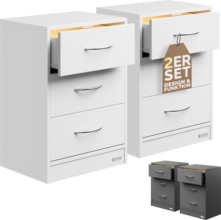 Actual product image Casaria Bedside Table (54 x 39 x 28 cm)