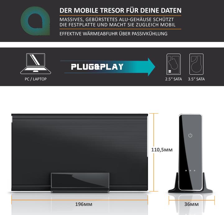 Image du produit Aplic Boîtier de disque dur externe 3,5" USB 3.0 (3.5")