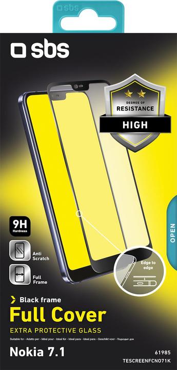 Image du produit SBS Protection d'écran en verre Full Cover pour Nokia 7.1 (Nokia 7.1)