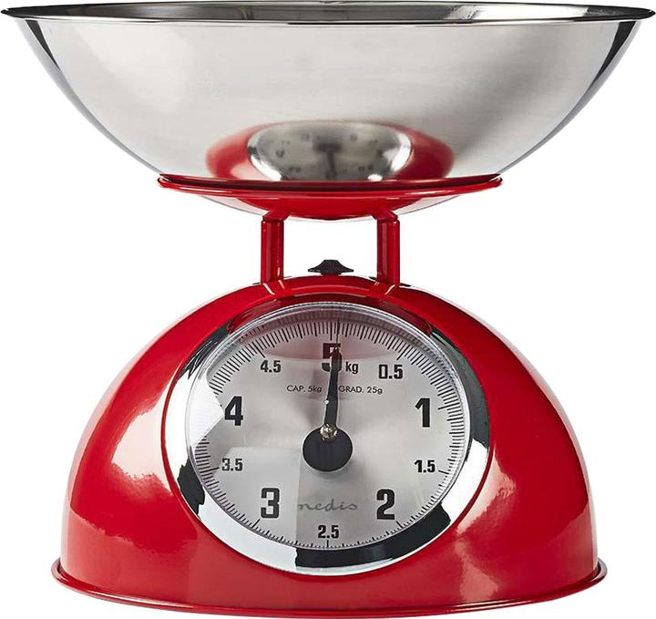 Actual product image Nedis Kitchen Scale Retro Ana Logo Metal Red, KASC110RD