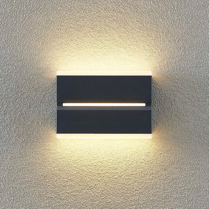 Produktbild Prios Itarion LED-Aussenwandlampe, Schirm opalweiss (670 lm, IP54)