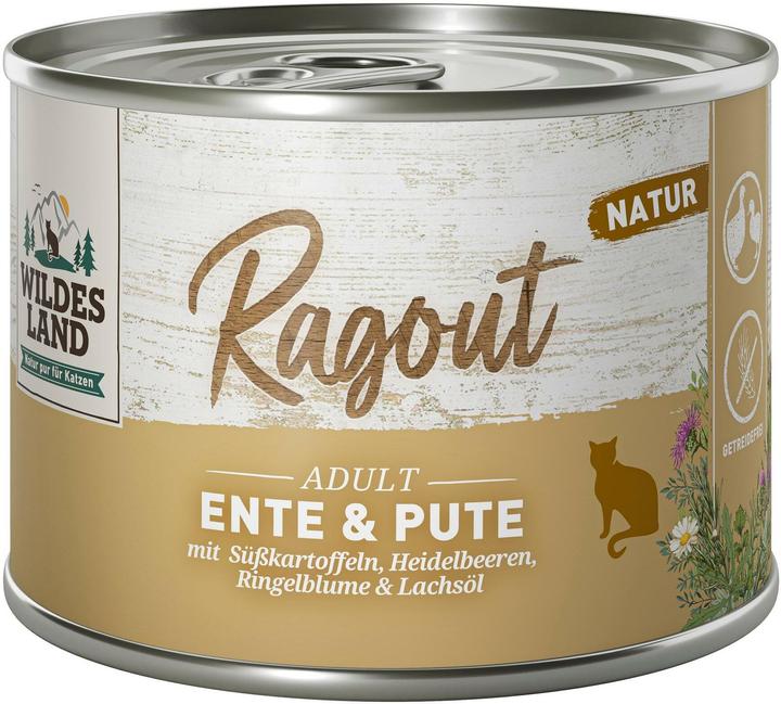 Produktbild Wildes Land Nassfutter Ragout Ente & Pute 6 x 180 g (Adult, 6 Stk., 1080 g)