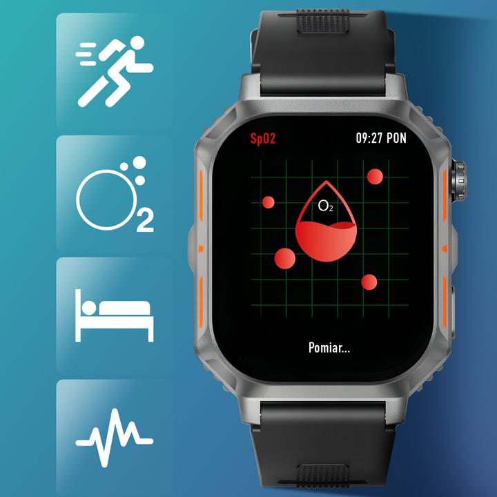 Actual product image Riversong smartwatch Motive 8S space gray SW803
