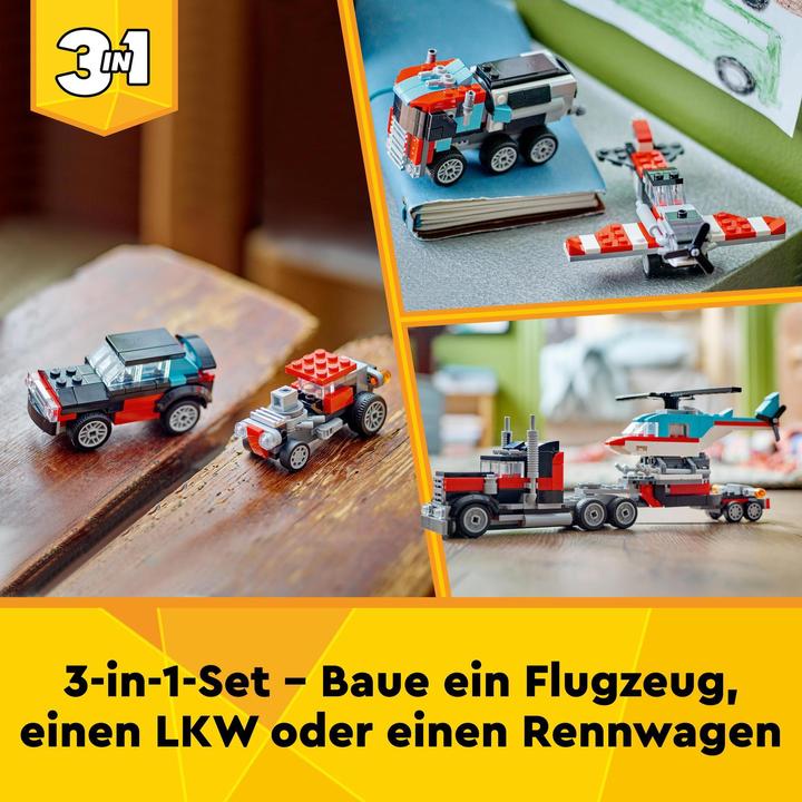 Actual product image LEGO 31146 Low loader with helicopter (31146, LEGO Creator 3-in-1)