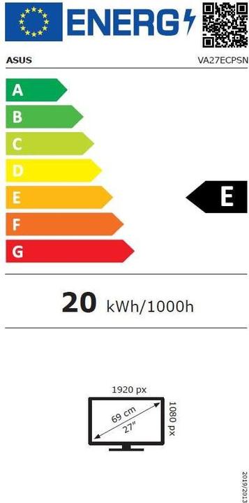 Energy Label ASUS VA27ECPSN (1920 x 1080 pixels, 27.01")