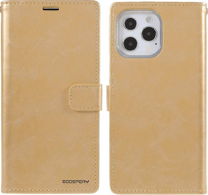 iPhone 13 Pro - Blue Moon Leather Case Cover Cards gold (Apple iPhone 13 Pro)