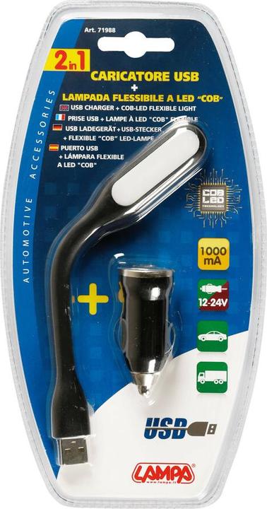 Produktbild Lampa Flexible LED-Lampe COB + USB-Ladegerät 12/24V