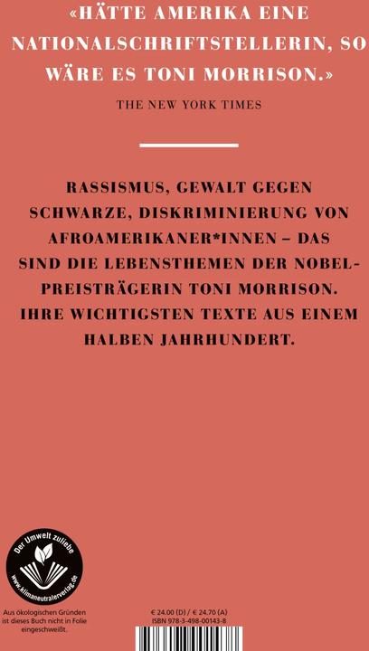 Actual product image Selbstachtung (German, Toni Morrison, Christiane Buchner, Thomas Piltz, Christine Richter-Nilsson, Dirk van Gunsteren, Nicholas Stingl, 2020)