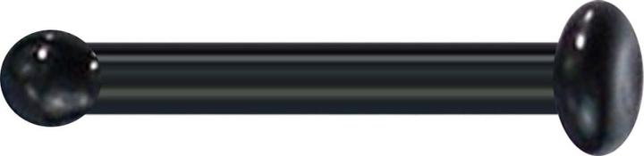 Star Piercing Nasenstecker gerade schwarz mit Teller (Glas, ohne Messing)