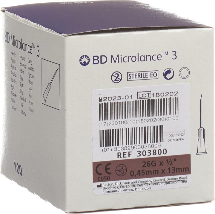 Produktbild BD Microlance 3 Injektion Kanüle 0.45x13mm braun 100 Stk