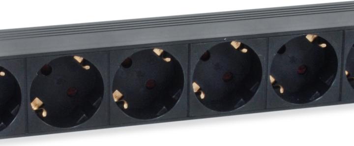 Actual product image equip Power strip 1HE8fach IEC C14 switch. bw