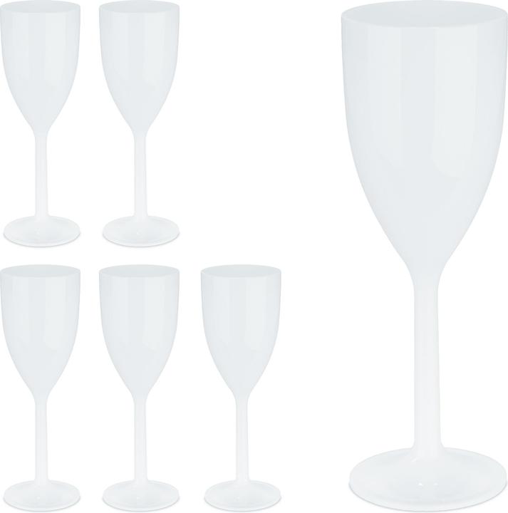 Relaxdays 6x wine glasses (22 cl, 6 Glasses, White wine glasses)