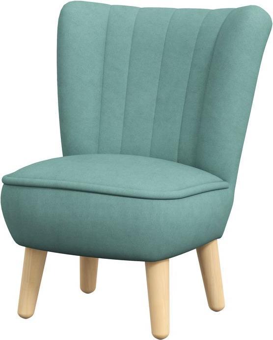 Swisshandel24 Fauteuil enfant, canapé enfant, aspect velours, pieds en bois, 3-7 ans, chambre enfant, salle de (Fauteuil pour enfants)