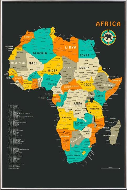 Immagine prodotto Juniqe Mappa dell'Africa (13 x 18 cm)