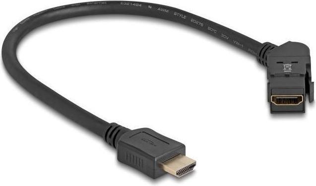 Produktbild Delock HDMI Einbaubuchse 45° gewinkelt zu HDMI Stecker mit 3 (HDMI, 30 cm)