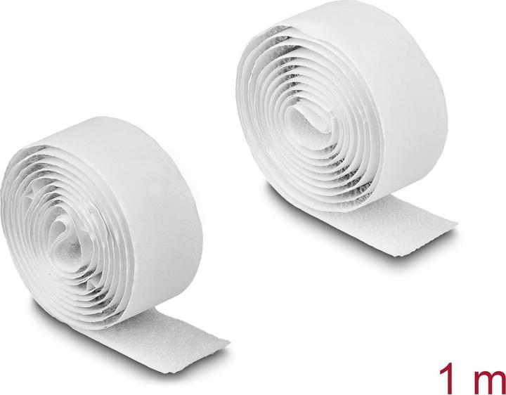 Actual product image Delock Self-adhesive hook and loop tape L 1 m x W 20 mm white (20 mm)