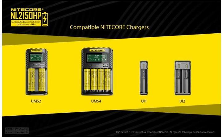 Actual product image Nitecore Li-Ion battery type 21700 - 5000mAh - NL2150HP