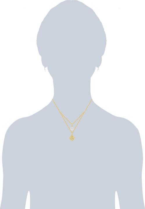 Produktbild Lulu & Jane Damen Stern Metall-Legierung Glas Perle (synth.) gelbgold 43,0/44,0 cm Basiskette + 5,0 cm Verläng - (Metall-Legierung)