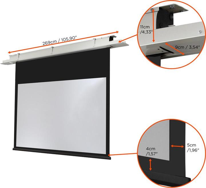 Produktbild Celexon Deckeneinbau Motor Expert, Gain 1.2, 16:10, 250x156cm (116.14", 16:10)