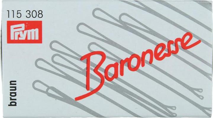 Baronesse Klemmen 120er Box 6,5cm braun (12 Stk.)