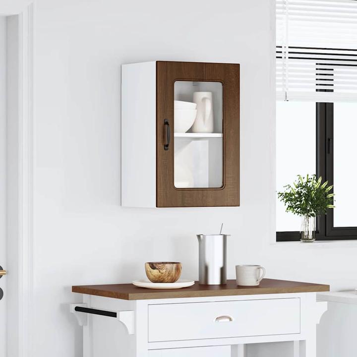 Actual product image VidaXL Kitchen wall unit with glass door Kalmar brown oak-look (40 x 31 x 60 cm)