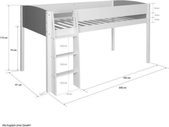 Immagine prodotto Homestyle4u Letto a soppalco Letto da gioco Letto per bambini con scala (90 x 200 cm)