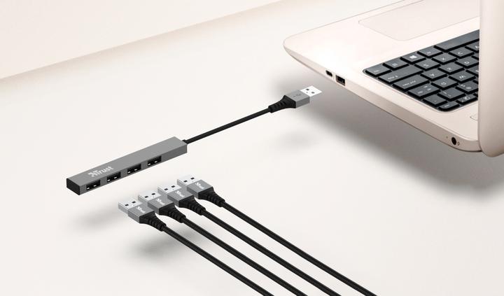 Produktbild Trust I/O-HUB MINI-USB 4PORT/23786 (USB-A, 4 Ports)