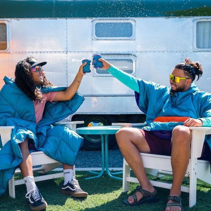 Actual product image Rumpl Travel Blanket Nanoloft Puffy Harbor Blue (Passport cover)
