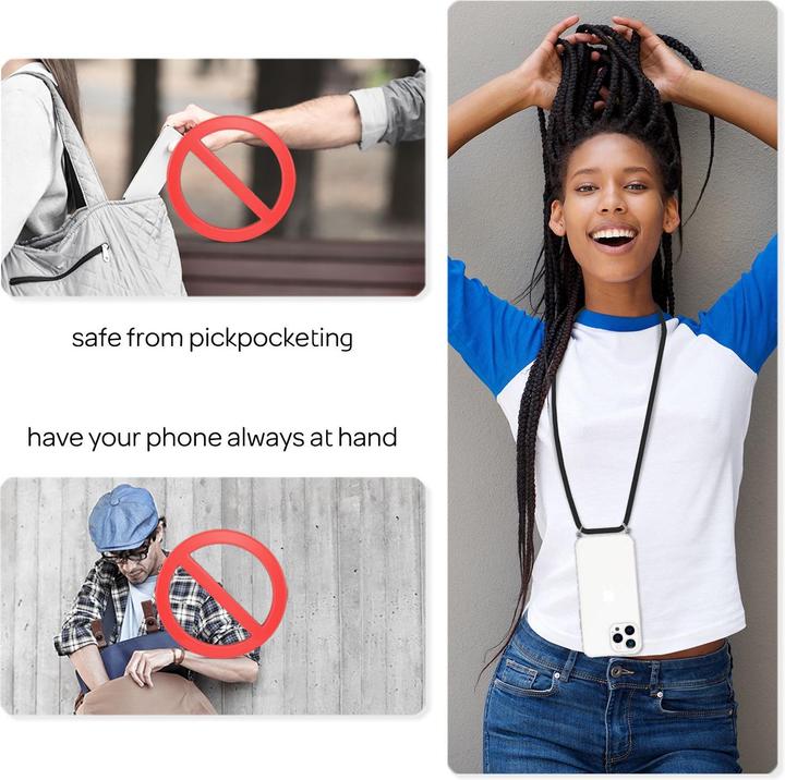 Actual product image Nalia Clear cover with chain to hang around