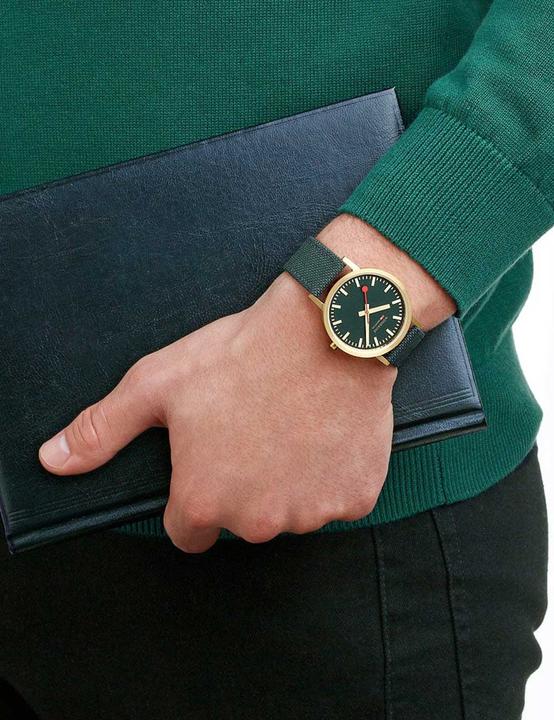Actual product image Mondaine Classic - Inspired by nature - IP Gold (Analogue wristwatch, 36 mm)
