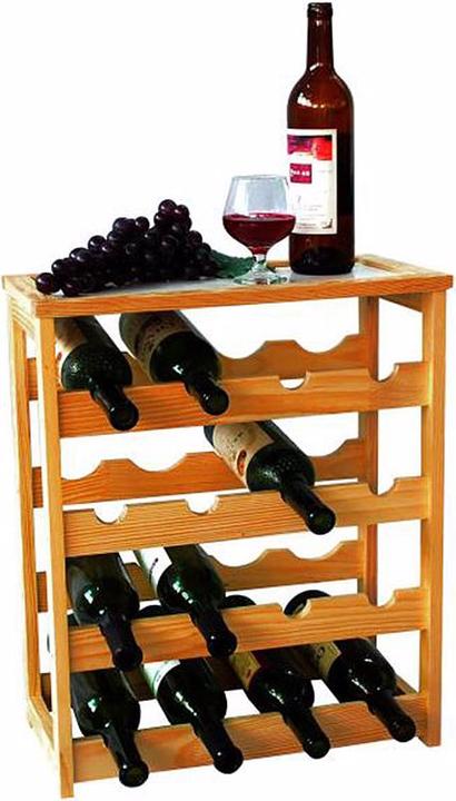 Productafbeelding Swiss Natura Bamboe wijnrek met plank, voor 16 flessen, 47 x 26 x 94cm (24 Fl.)