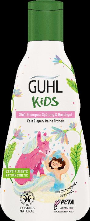 Guhl Kids 3in1 Shampoo, Spülung, Duschgel Mandelmilch (250 ml, Flüssiges Shampoo)