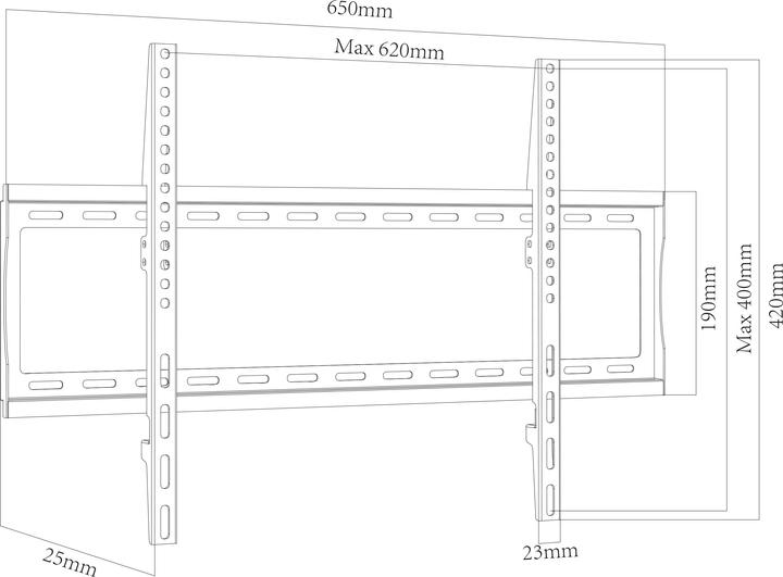 Actual product image VCM TV VESA wall mount fix B-FX600 (Wall, 70", 25 kg)