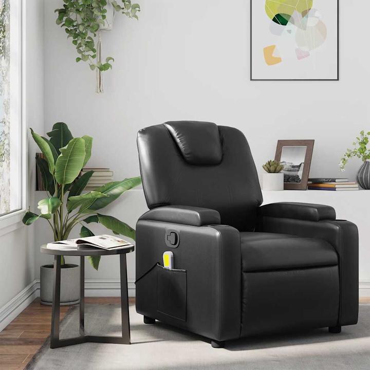 VidaXL Massagesessel Schwarz Kunstleder,Farbe: Schwarz,Material