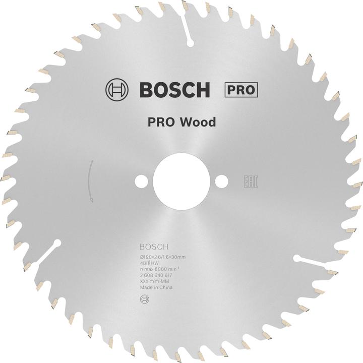 Image du produit Bosch Professional Zubehör Lame de scie circulaire PRO Wood, 190 x 2.6 x 30 mm
