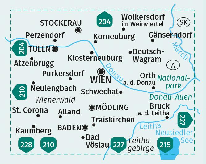 Produktbild KOMPASS Wanderkarten-Set 205 Wien Umg