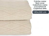 Actual product image Giftdecor Bedspread beige rhombus bed 180x260cm (180 x 260 cm)