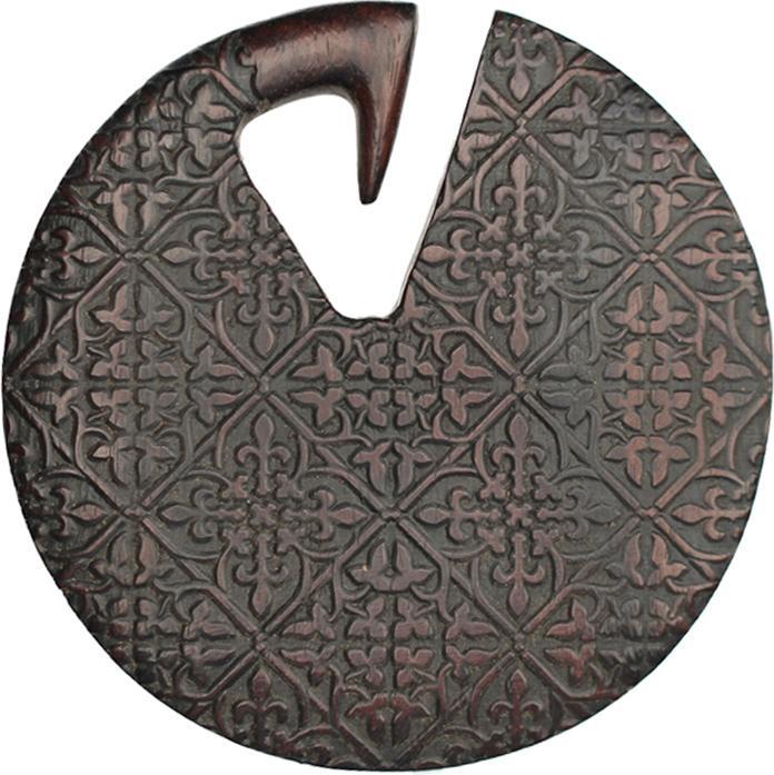 Star Piercing Ohrgewicht Teller Mandala aus Narra Holz (ohne Messing, Organisch)
