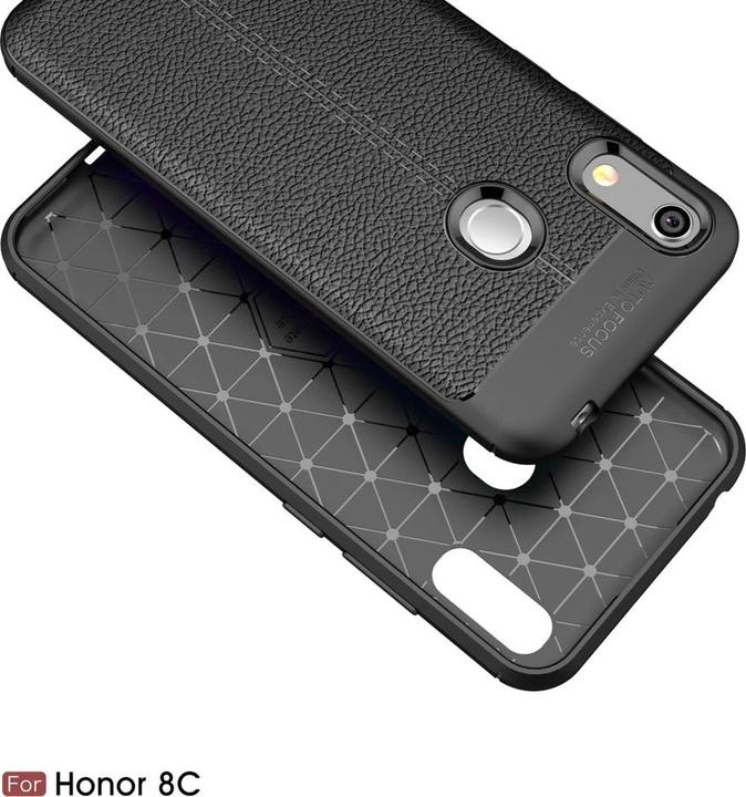 Actual product image Screenguard Honor 8A Case Leather Design TPU Cover (Fee 8A)