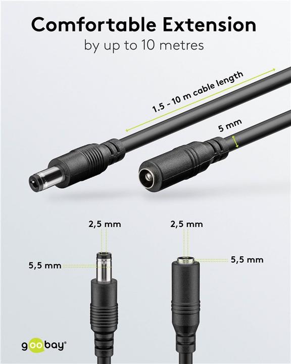 Actual product image Goobay power supply extension cable (10 m)