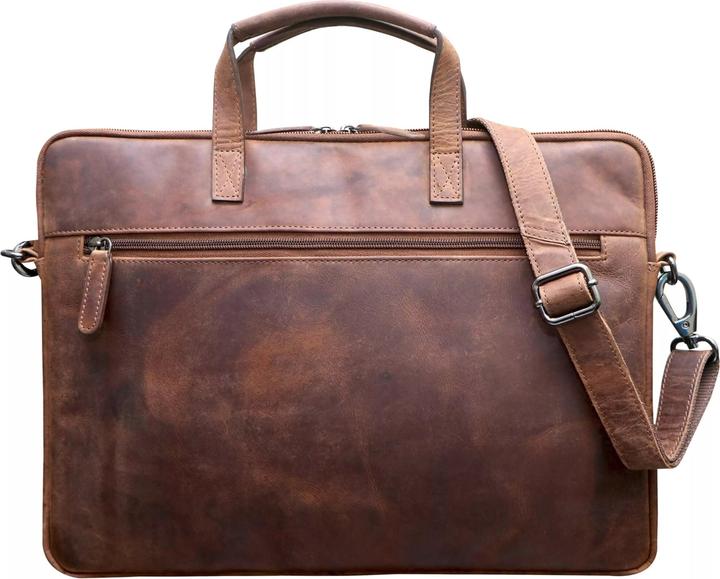 Produktbild Greenwood Laptoptasche Business-/Schultasche 17 Zoll Echtleder Fred Khaki No.6 (17")