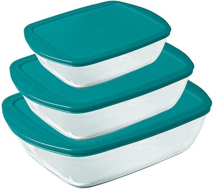 Pyrex Cook & Store - 3-piece glass bowl set with lid (2.50 l)