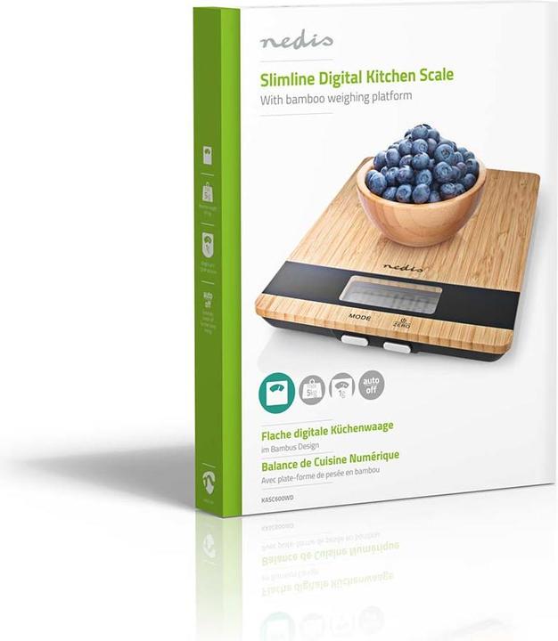 Immagine prodotto Nedis Bilancia da cucina digitale Legno/Plastica Legno Legno