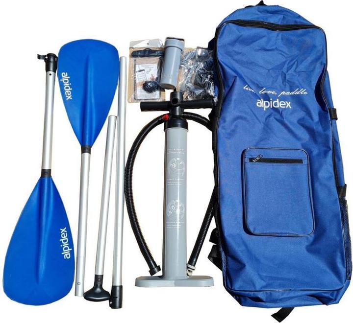 Actual product image Alpidex Inflatable Stand Up Paddle Board SUP (320x76x15cm), Carrying Bag, Paddle, Air Pump, Leash - Water