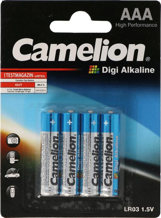 Image du produit Camelion 11210403 - Digi piles alcalines AAA / LR03, 4 pièces, capacité 1250 mAh, idéal pour digit (4 pcs, AAA, 1250 mAh)